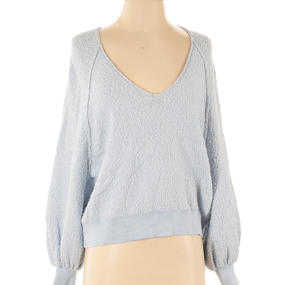 Free People - textured V neck oversized sweater - XS